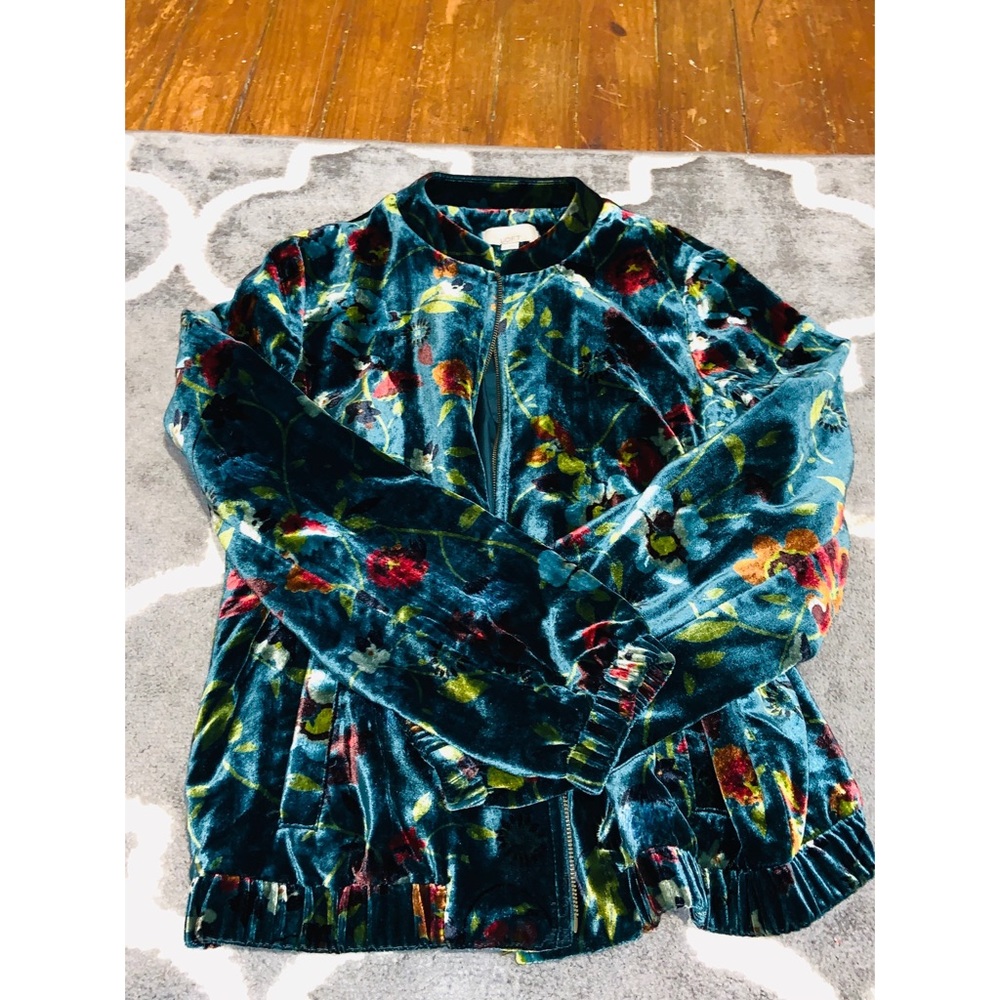 Loft floral suede jacket